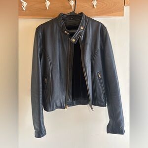 Vintage STEINMARK Genuine Leather Moto Jacket Mens Size 38 no liner